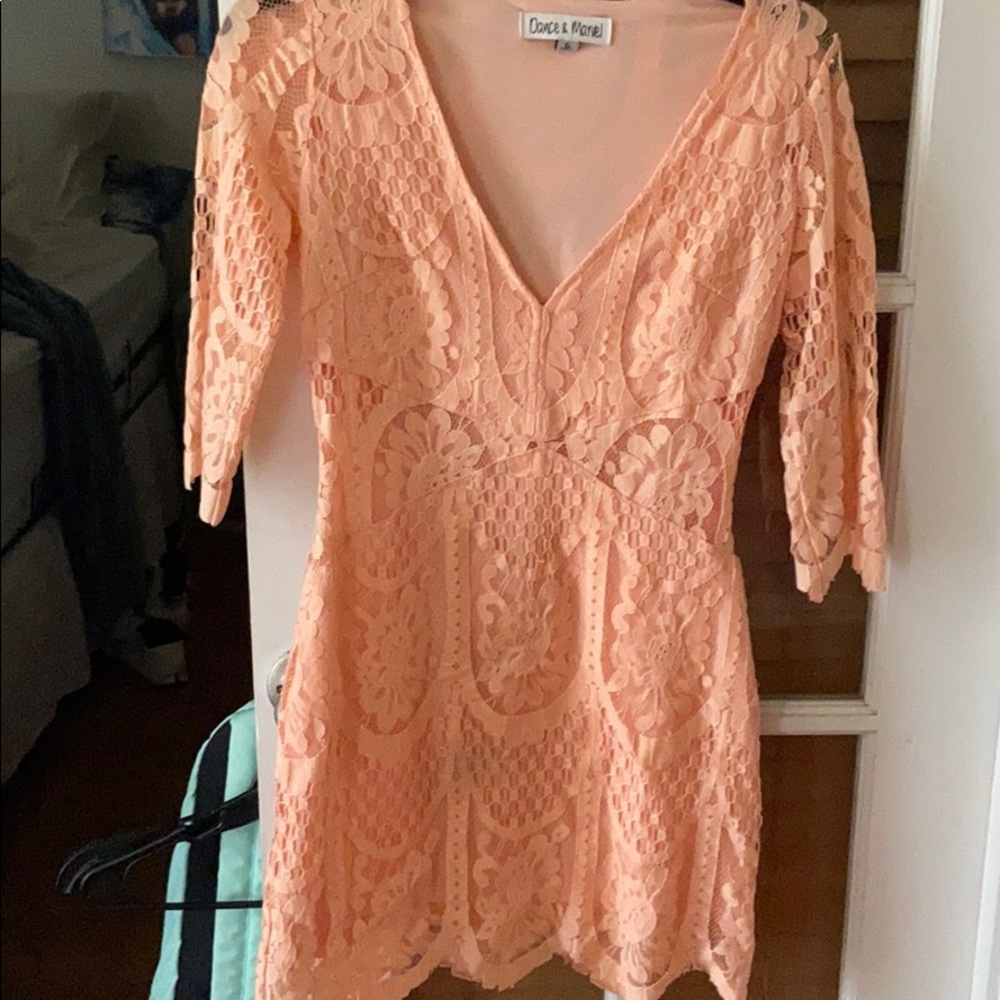 Peach lace dress